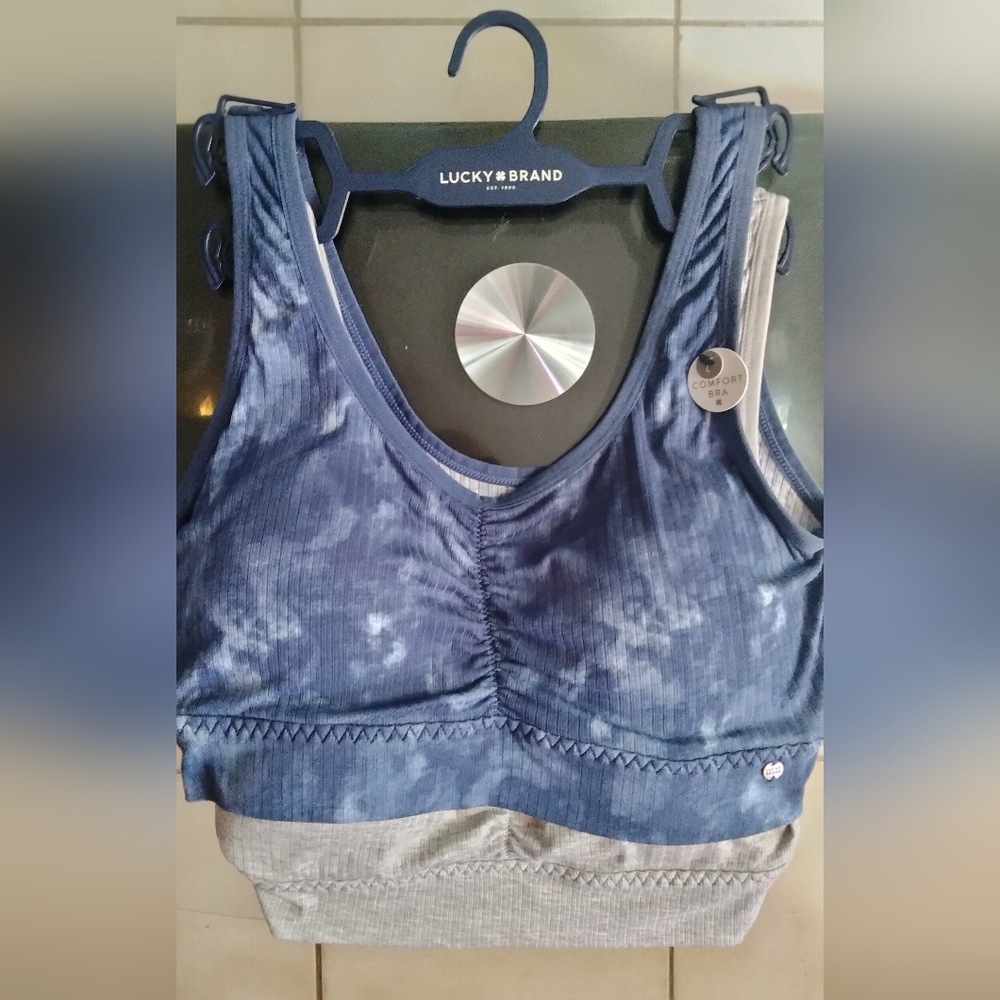 Sports Bra 2 Pack Grey and Blue Large